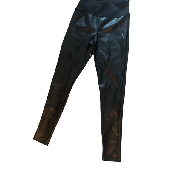 Assets By Spanx Pants - ASSETS by SPANX Women's All Over Faux Leather Leggings S Black Pull On Style